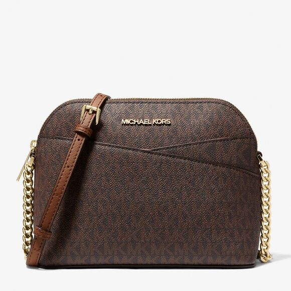 NWT Michael Kors Jet Set Travel Medium Logo Dome Crossbody Bag - Picture 1 of 6